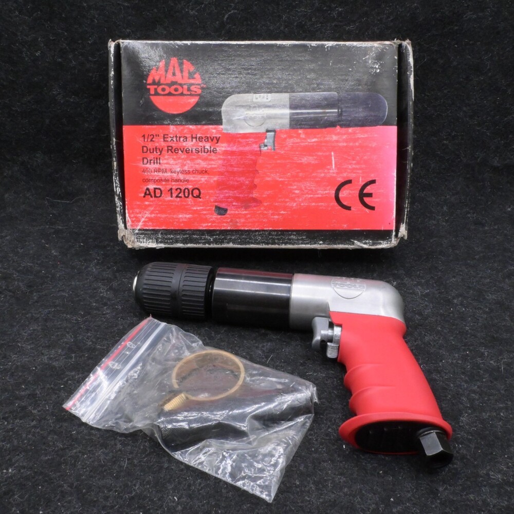 MAC TOOLS 1/2" EXTRA HEAVY DUTY PNEUMATIC REVERSIBLE DRILL 400RPM #AD 120Q